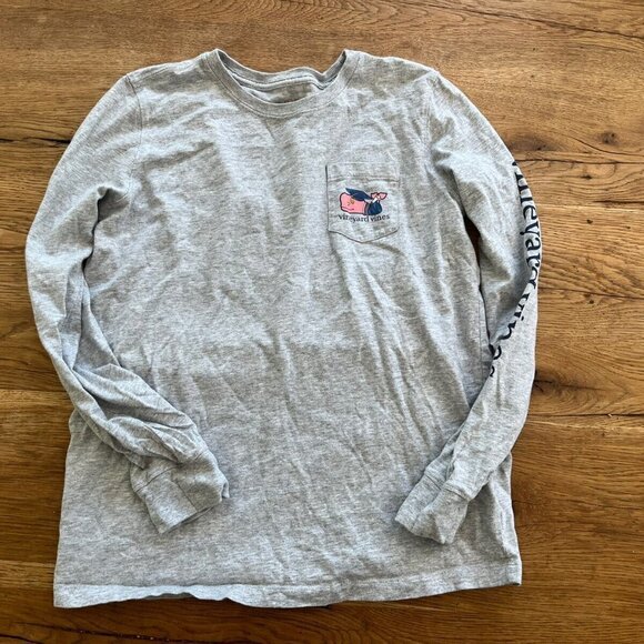 Vineyard Vines Youth T Shirt Class of 2019 Heather Gray Long Sleeve - Picture 3 of 5